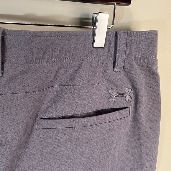 Under Armour Men's gray marled flat front Golf Shorts 36 10" inseam EUC - Picture 1 of 5